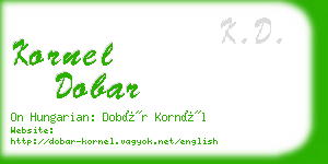 kornel dobar business card